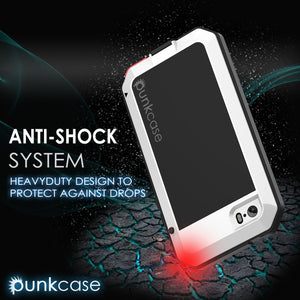 iPhone SE/5/5s Case, Punkcase® METALLIC Series WHITE w/ TEMPERED GLASS | Aluminum Frame (Color in image: Silver)