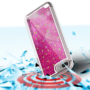 iPhone 8+ Plus Case, PunkCase LIQUID Pink Series, Protective Dual Layer Floating Glitter Cover (Color in image: teal)