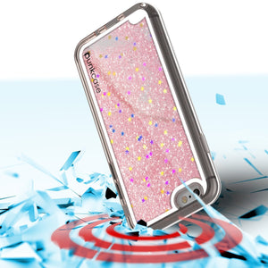 iPhone SE (4.7") Case, PunkCase LIQUID Rose Series, Protective Dual Layer Floating Glitter Cover (Color in image: gold)