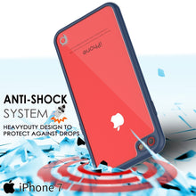 Charger l&#39;image dans la galerie, iPhone 8 Case [MASK Series] [NAVY] Full Body Hybrid Dual Layer TPU Cover W/ protective Tempered Glass Screen Protector 
