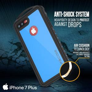iPhone 7+ Plus Waterproof Case, Punkcase ALPINE Series, Light Blue | Heavy Duty Armor Cover (Color in image: white)
