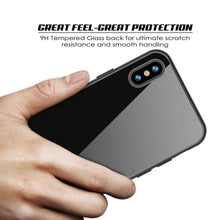 Load image into Gallery viewer, iPhone X Case, Punkcase GlassShield Ultra Thin Protective 9H Full Body Tempered Glass Cover W/ Drop Protection &amp; Non Slip Grip for Apple iPhone 10 [Black] (Color in image: Blue)
