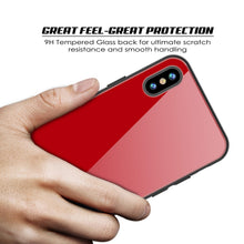 Load image into Gallery viewer, iPhone X Case, Punkcase GlassShield Ultra Thin Protective 9H Full Body Tempered Glass Cover W/ Drop Protection &amp; Non Slip Grip for Apple iPhone 10 [Red] 
