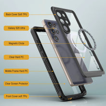 Load image into Gallery viewer, Coque étanche pour Galaxy S25 Ultra, Punkcase [Extreme Mag Series] Armor Cover avec protecteur d'écran intégré [Noir]
