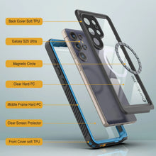 Load image into Gallery viewer, Coque étanche pour Galaxy S25 Ultra, Punkcase [Extreme Mag Series] Armor Cover avec protecteur d'écran intégré [Bleu]
