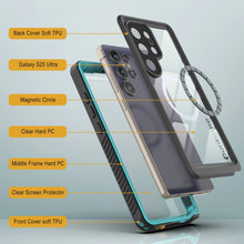 Load image into Gallery viewer, Coque étanche pour Galaxy S25 Ultra, Punkcase [Extreme Mag Series] Armor Cover avec protecteur d'écran intégré [Teal]
