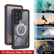 Load image into Gallery viewer, Coque étanche pour Galaxy S25 Ultra, Punkcase [Extreme Mag Series] Armor Cover avec protecteur d'écran intégré [Rouge]

