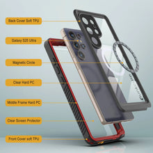 Load image into Gallery viewer, Coque étanche pour Galaxy S25 Ultra, Punkcase [Extreme Mag Series] Armor Cover avec protecteur d'écran intégré [Rouge]
