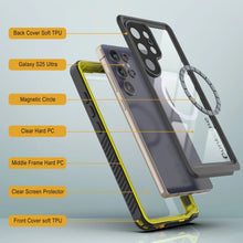 Load image into Gallery viewer, Coque étanche pour Galaxy S25 Ultra, Punkcase [Extreme Mag Series] Armor Cover avec protecteur d'écran intégré [Jaune]
