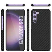 Load image into Gallery viewer, Étui Galaxy S23, Punkcase CarbonShield, Robuste et Ultra Fin, Coque Noire en Cuir PU à Double Couche 2 Pièces (Style Fibre de Carbone)
