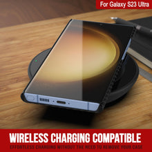 Load image into Gallery viewer, Coque Galaxy S23 Ultra, Punkcase CarbonShield, Robuste et Ultra Fine, Couverture en Cuir PU à Deux Couches Jet Black (Style en Fibre de Carbone)
