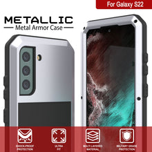 Charger l&#39;image dans la galerie, Galaxy S22 Metal Case, Heavy Duty Military Grade Rugged Armor Cover [White] (Color in image: Neon)
