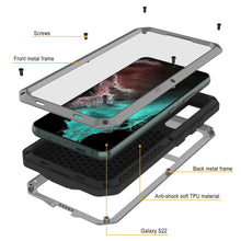 Charger l&#39;image dans la galerie, Galaxy S22 Metal Case, Heavy Duty Military Grade Rugged Armor Cover [Silver] (Color in image: Gold)
