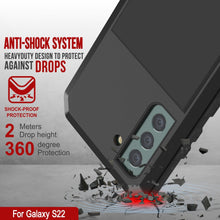 Charger l&#39;image dans la galerie, Galaxy S22 Metal Case, Heavy Duty Military Grade Rugged Armor Cover [Black] (Color in image: Gold)
