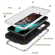 Charger l&#39;image dans la galerie, Galaxy S22 Metal Case, Heavy Duty Military Grade Rugged Armor Cover [White] (Color in image: Silver)
