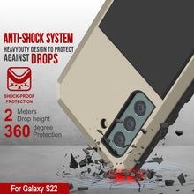 Charger l&#39;image dans la galerie, Galaxy S22 Metal Case, Heavy Duty Military Grade Rugged Armor Cover [Gold] (Color in image: Black)

