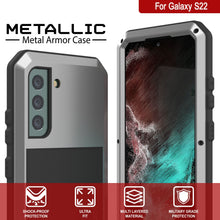 Charger l&#39;image dans la galerie, Galaxy S22 Metal Case, Heavy Duty Military Grade Rugged Armor Cover [Silver] (Color in image: Neon)
