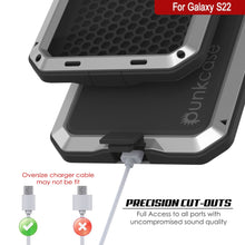 Charger l&#39;image dans la galerie, Galaxy S22 Metal Case, Heavy Duty Military Grade Rugged Armor Cover [Silver] (Color in image: Red)
