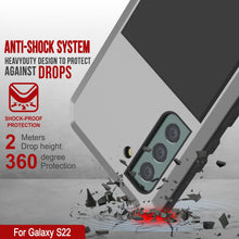 Charger l&#39;image dans la galerie, Galaxy S22 Metal Case, Heavy Duty Military Grade Rugged Armor Cover [Silver] (Color in image: Black)

