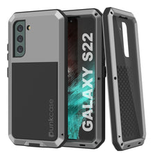 Charger l&#39;image dans la galerie, Galaxy S22 Metal Case, Heavy Duty Military Grade Rugged Armor Cover [Silver] (Color in image: Silver)
