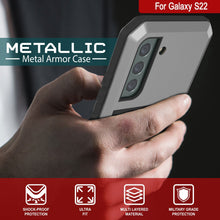 Charger l&#39;image dans la galerie, Galaxy S22 Metal Case, Heavy Duty Military Grade Rugged Armor Cover [Silver] (Color in image: White)
