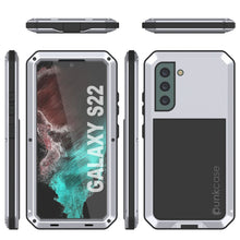 Charger l&#39;image dans la galerie, Galaxy S22 Metal Case, Heavy Duty Military Grade Rugged Armor Cover [White] 
