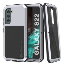 Charger l&#39;image dans la galerie, Galaxy S22 Metal Case, Heavy Duty Military Grade Rugged Armor Cover [White] (Color in image: White)
