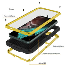 Charger l&#39;image dans la galerie, Galaxy S22 Metal Case, Heavy Duty Military Grade Rugged Armor Cover [Neon] (Color in image: Silver)
