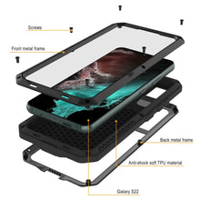 Charger l&#39;image dans la galerie, Galaxy S22 Metal Case, Heavy Duty Military Grade Rugged Armor Cover [Black] (Color in image: Silver)
