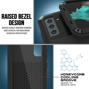 Galaxy S22 Metal Case, Heavy Duty Military Grade Rugged Armor Cover [Black] 