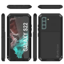 Charger l&#39;image dans la galerie, Galaxy S22 Metal Case, Heavy Duty Military Grade Rugged Armor Cover [Black] 
