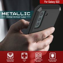 Charger l&#39;image dans la galerie, Galaxy S22 Metal Case, Heavy Duty Military Grade Rugged Armor Cover [Black] (Color in image: White)
