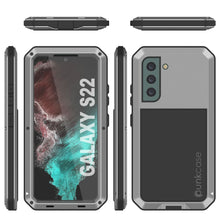 Charger l&#39;image dans la galerie, Galaxy S22 Metal Case, Heavy Duty Military Grade Rugged Armor Cover [Silver] 
