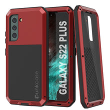 Charger l&#39;image dans la galerie, Galaxy S22+ Plus Metal Case, Heavy Duty Military Grade Rugged Armor Cover [Red] (Color in image: Red)
