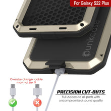 Charger l&#39;image dans la galerie, Galaxy S22+ Plus Metal Case, Heavy Duty Military Grade Rugged Armor Cover [Gold] (Color in image: Red)
