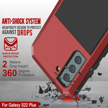 Charger l&#39;image dans la galerie, Galaxy S22+ Plus Metal Case, Heavy Duty Military Grade Rugged Armor Cover [Red] (Color in image: Black)

