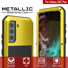 Charger l&#39;image dans la galerie, Galaxy S22+ Plus Metal Case, Heavy Duty Military Grade Rugged Armor Cover [Neon] (Color in image: Gold)
