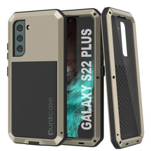 Charger l&#39;image dans la galerie, Galaxy S22+ Plus Metal Case, Heavy Duty Military Grade Rugged Armor Cover [Gold] (Color in image: Gold)
