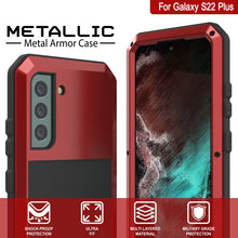 Charger l&#39;image dans la galerie, Galaxy S22+ Plus Metal Case, Heavy Duty Military Grade Rugged Armor Cover [Red] (Color in image: Neon)
