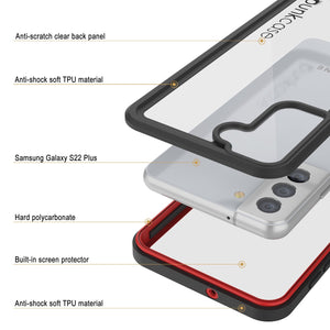 Galaxy S22+ Plus Water/ Shock/ Snowproof [Extreme Series] Slim Screen Protector Case [Red] (Color in image: Light blue)