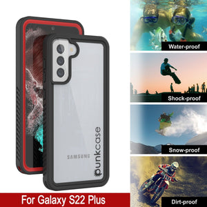 Galaxy S22+ Plus Water/ Shock/ Snowproof [Extreme Series] Slim Screen Protector Case [Red] (Color in image: Black)