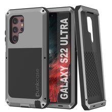 Charger l&#39;image dans la galerie, Galaxy S22 Ultra Metal Case, Heavy Duty Military Grade Rugged Armor Cover [Silver] (Color in image: Silver)
