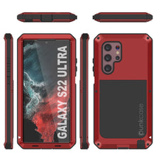 Charger l&#39;image dans la galerie, Galaxy S22 Ultra Metal Case, Heavy Duty Military Grade Rugged Armor Cover [Red] 
