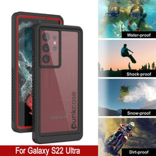 Charger l&#39;image dans la galerie, Galaxy S22 Ultra Water/ Shock/ Snowproof [Extreme Series] Slim Screen Protector Case [Red] (Color in image: Black)
