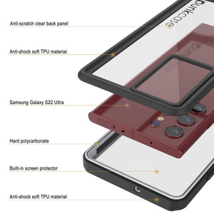 Galaxy S22 Ultra Water/ Shock/ Snow/ dirt proof [Extreme Series] Punkcase Slim Case [White] (Color in image: Black)