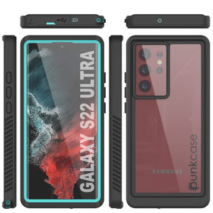 Galaxy S22 Ultra Water/ Shock/ Snowproof [Extreme Series]  Screen Protector Case [Teal] (Color in image: Pink)