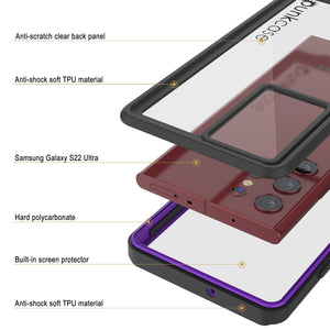 Galaxy S22 Ultra Water/ Shockproof [Extreme Series] Slim Screen Protector Case [Purple] (Color in image: Light Green)