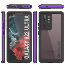 Charger l&#39;image dans la galerie, Galaxy S22 Ultra Waterproof Case PunkCase Ultimato Purple Thin 6.6ft Underwater IP68 Shock/Snow Proof [Purple] (Color in image: black)
