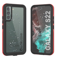 Charger l&#39;image dans la galerie, Galaxy S22 Waterproof Case PunkCase Ultimato Red Thin 6.6ft Underwater IP68 Shock/Snow Proof [Red] (Color in image: red)
