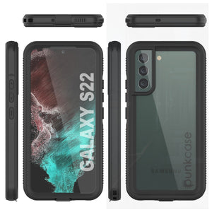 Coque étanche Galaxy S22 PunkCase Ultimato, transparente et fine, résistante à l'eau jusqu'à 6.6 pieds, certifiée IP68, résistance aux chocs/neige [transparente].